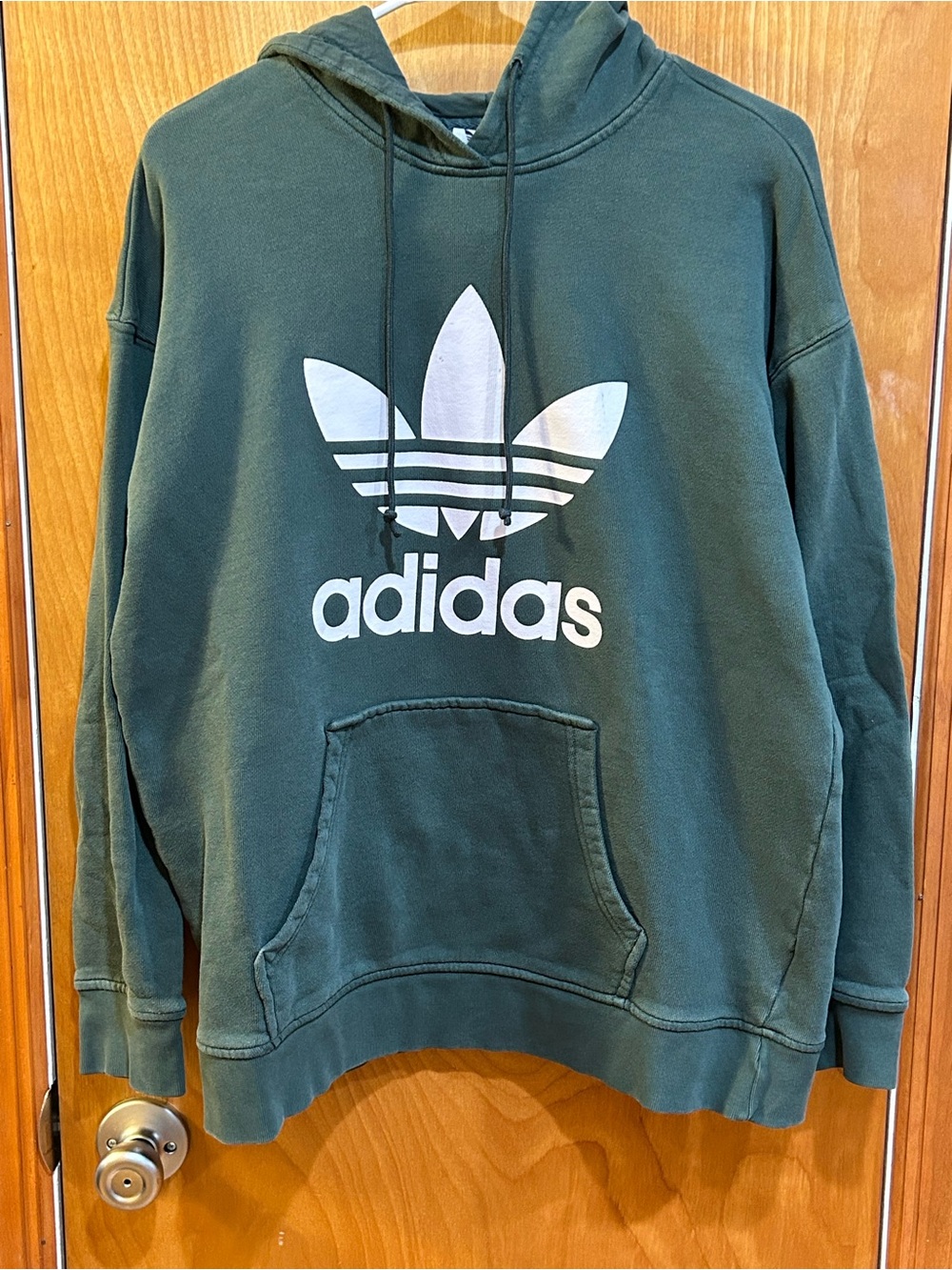 Adidas Originals Men’s Medium Trefoil Hoodie Dark Green Pullover Sweatshirt